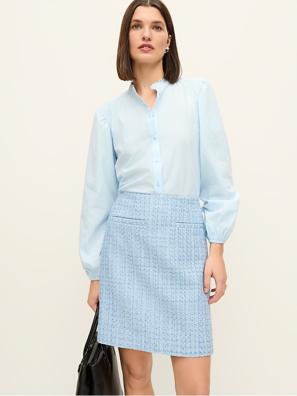 NWT Ann Taylor Size 14 Blue Tweed A-Line Skirt